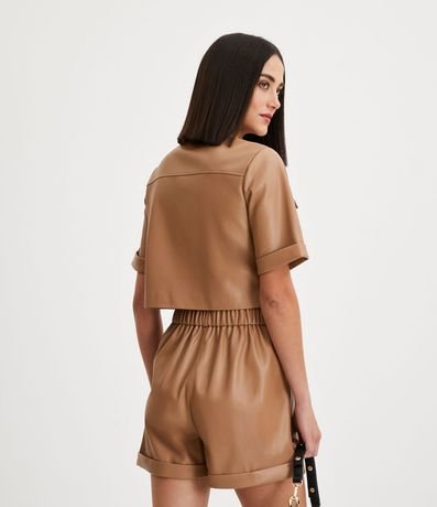 Camisa en Material Sintético con Botones de Corazón 4