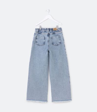Pantalón Wide Leg Infantil en Jeans con Abertura Deshilachada - Talle 5 a 14 años 2