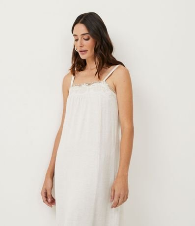 Vestido Midi en Viscolino con Bordado Vazado 3