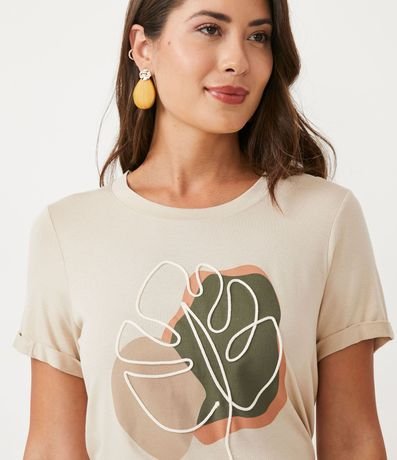 Blusa T-shirt en Viscosa con Bordado Follaje 4