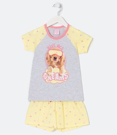 Pijama Corto Infantil con Estampado Interactivo de Perro - Talle 2 a 8  años 1