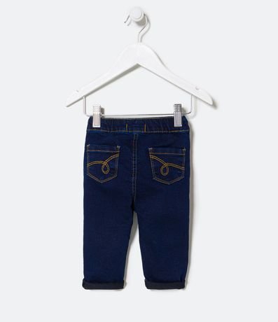 Pantalón Jogger Infantil en Jeans con Bordado de Osito - Talle 0 a 18 meses 2