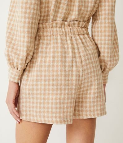 Short Clochard Estampado Cuadrillé con Botones Metalizados 3