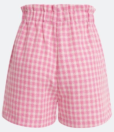 Short Clochard Estampado Cuadrillé con Botones Metalizados 6