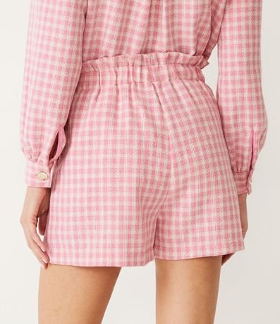 Short Clochard Estampado Cuadrillé con Botones Metalizados 3