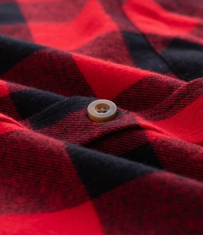 Camisa Regular en Franela de Cuadros y Manga Larga 6