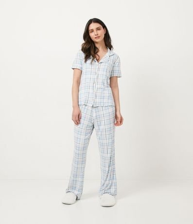 Pijama Americano en Viscolycra con Estampado de Cuadros 1