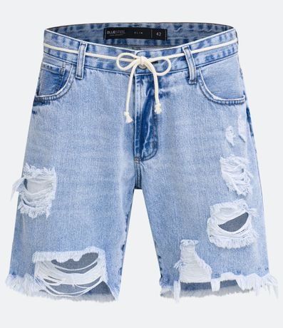 Bermuda Jeans Slim con Deshilachados 6