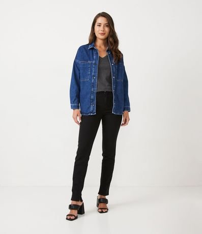 Campera Oversized Jeans con Bolsillos Diferenciados 2