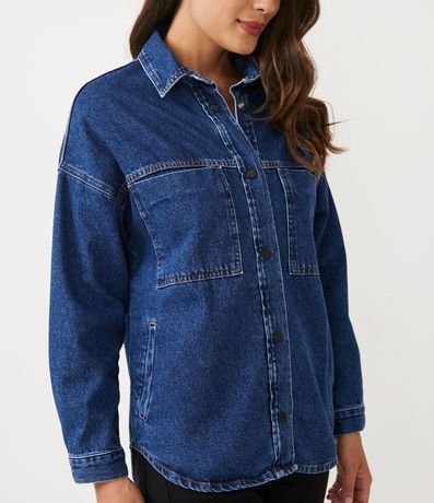 Campera Oversized Jeans con Bolsillos Diferenciados 4