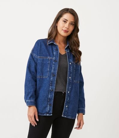 Campera Oversized Jeans con Bolsillos Diferenciados 6