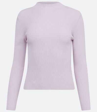 Blusa Básica en Tejido de Punto Acanalada con Cuello Alto 5