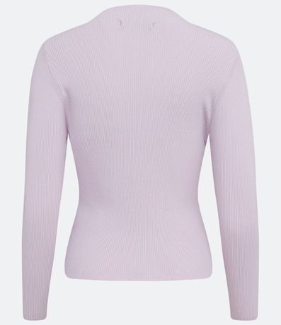 Blusa Básica en Tejido de Punto Acanalada con Cuello Alto 6