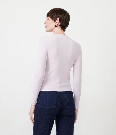 Blusa Básica en Tejido de Punto Acanalada con Cuello Alto 3