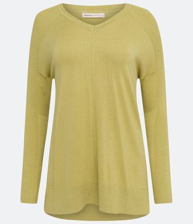 Blusa de Punto con Escote V Texturizada con Barra Mullet 5