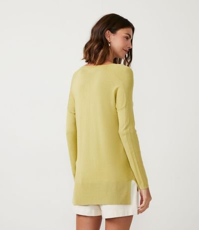 Blusa de Punto con Escote V Texturizada con Barra Mullet 3