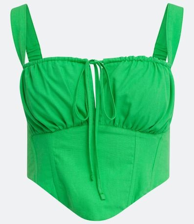 Blusa Musculosa Cropped en Tricolina con Lazo en el Busto 6