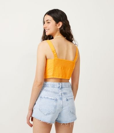 Blusa Musculosa Cropped en Tricolina con Lazo en el Busto 3