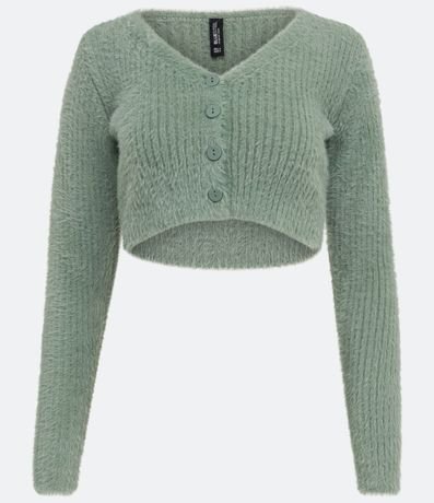 Cardigan de Punto Acanalado con Pelitos 5