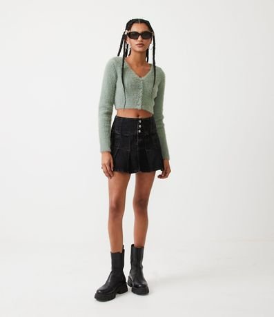 Cardigan de Punto Acanalado con Pelitos 2