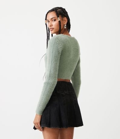 Cardigan de Punto Acanalado con Pelitos 3