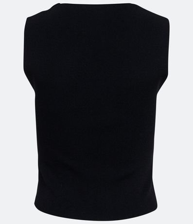 Blusa Cropped en Punto con Escote Cuadrado 6