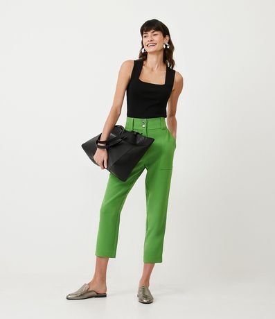 Blusa Cropped en Punto con Escote Cuadrado 2