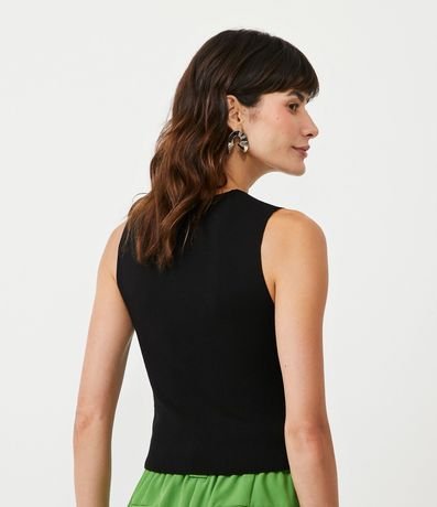 Blusa Cropped en Punto con Escote Cuadrado 3