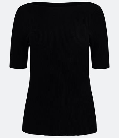 Blusa Básica de Punto con Escote Bote
