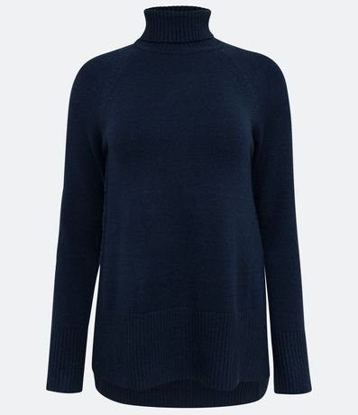 Suéter con Cuello Alto en Tejido de Punto y Detalles Aacanelados 6