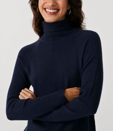 Suéter con Cuello Alto en Tejido de Punto y Detalles Aacanelados 3