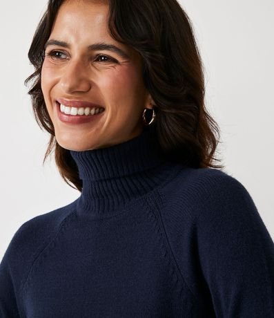 Suéter con Cuello Alto en Tejido de Punto y Detalles Aacanelados 5