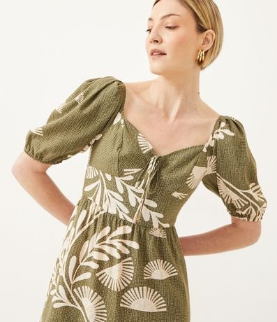 Vestido New Midi en Lino con Estampado Floral 4