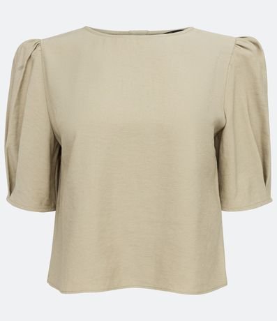 Blusa en Viscosa con Manga Abullonada y Abotonado en la Espalda 6