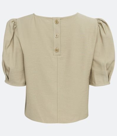 Blusa en Viscosa con Manga Abullonada y Abotonado en la Espalda 7