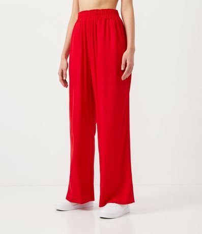 Pantalón Wide Leg en Viscolino con Cintura Elástica y Bolsillos 2