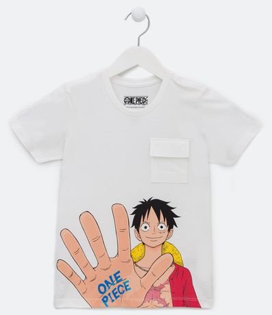 Remera Infantil con Bolsillo de Solapa y Estampado One Piece - Talle 5 a 14 años 1