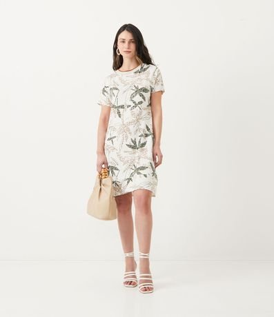 Vestido en Algodón con Estampado Follaje 2