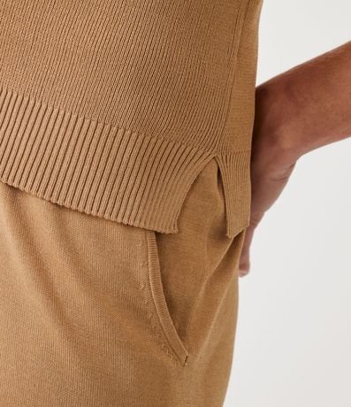 Blusa en Tejido de Punto con Mangas Cortas Cremallera en el Cuello 5