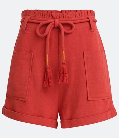 Short Clochard en Viscolino con Cinturón Cuerda y Bolsillo 5