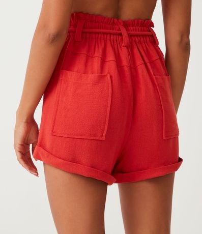 Short Clochard en Viscolino con Cinturón Cuerda y Bolsillo 3