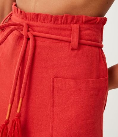 Short Clochard en Viscolino con Cinturón Cuerda y Bolsillo 4