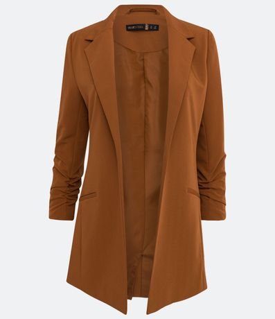 Blazer Alargado Sastrería en Crepe con Pliegas en los Puños 6