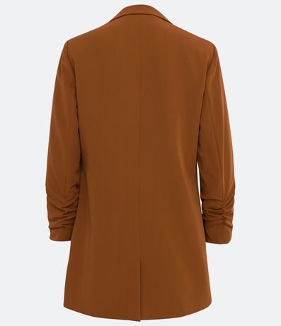 Blazer Alargado Sastrería en Crepe con Pliegas en los Puños 7