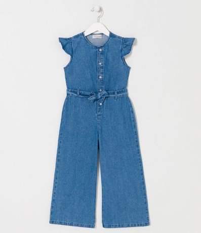 Mono Infantil Pantacourt en Jeans con Abotonado Frontal - Talle 5 a 14 años 1