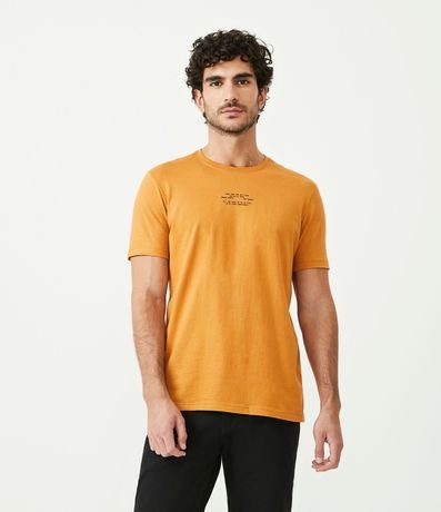 Remera Slim en Algodón con Estampado en Lettering