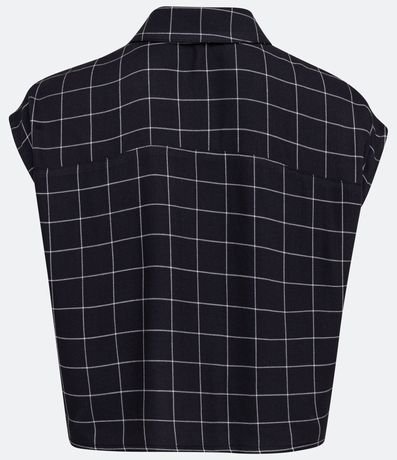 Blusa Cropped en Viscosa con Estampado de Cuadros 6