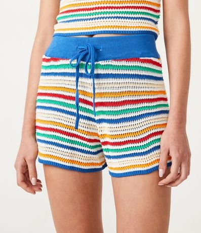 Short Corto de Punto con Estampado Rayado 2