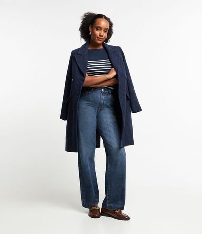 Blusa de Punto con Textura Acanalada y Estampado Rayada 2