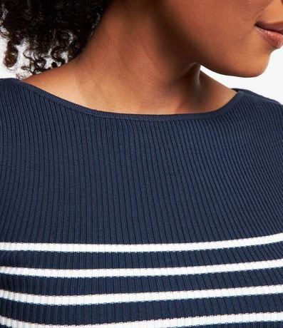 Blusa de Punto con Textura Acanalada y Estampado Rayada 3